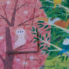 Puzzle "Once upon a time" von Lonji - 100 Teile. Szene Eule im Baum