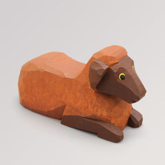 Schaf, dunkel, liegend, Kopf hoch von Lotte Sievers-Hahn