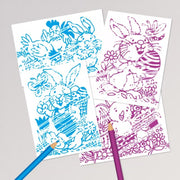 Lutz Mauder Zauberblock Ostern - Schraffur mit blauen und roten Stiften