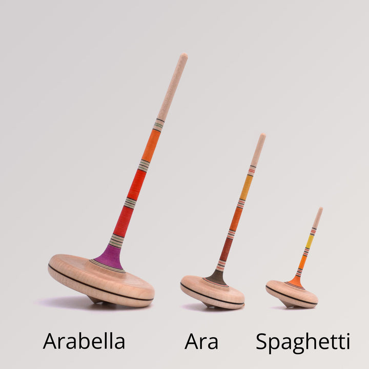 Mader Kreisel Arabella - Ara - Spaghetti: Größenvergleich