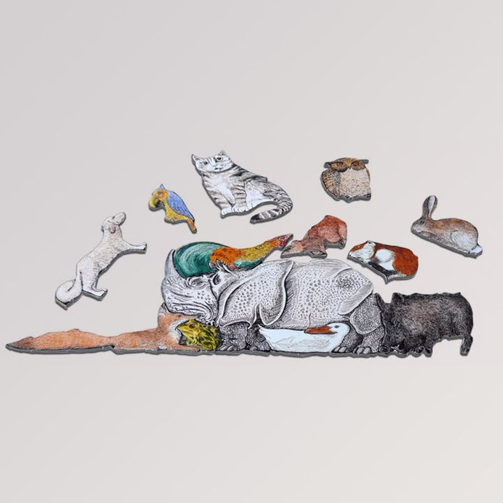 Das Tierpuzzle von Metermorphosen