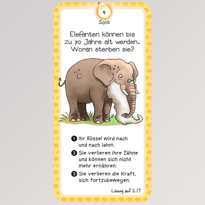 Moses Verlag - Das Quiz der Tiere - Beispielkarte