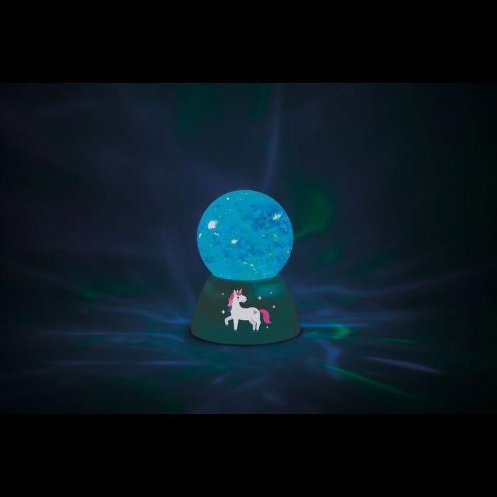 LED-Glitzer-Zauberkugel Einhorn
