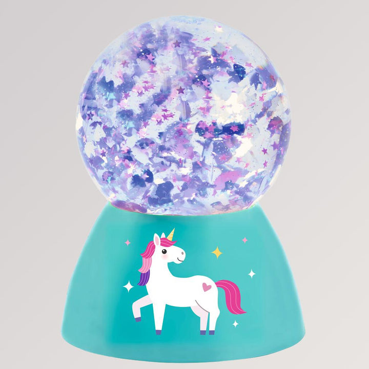 LED-Glitzer-Zauberkugel Einhorn