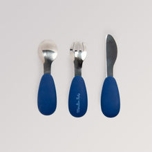 Kinderbesteck Puce&Pilou in blau, für Kinder ab 0 Jahren