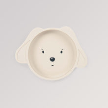 Teller des Kindergeschirr-Sets Puce & Pilou von Moulin Roty in der Farbe weiß