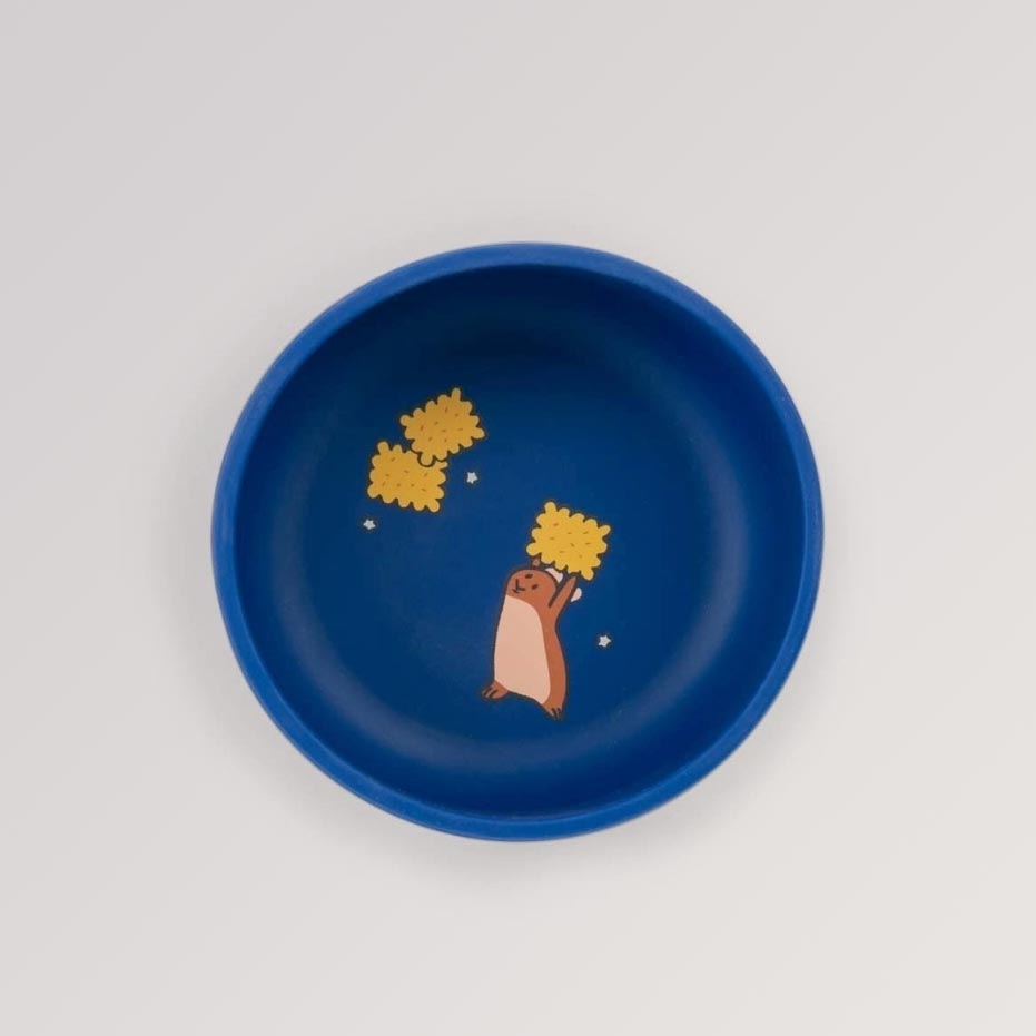 Schüssel des Kindergeschirr-Sets Puce & Pilou von Moulin Roty in der Farbe blau
