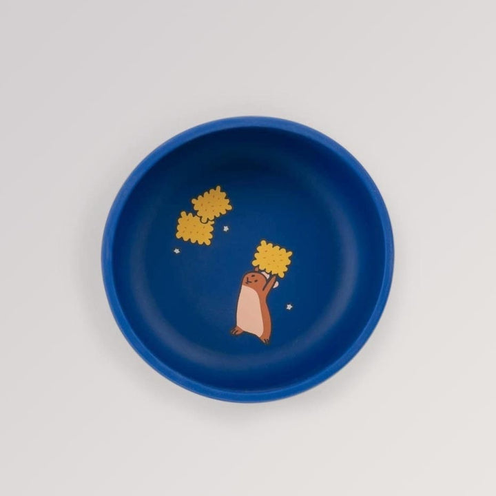 Schüssel des Kindergeschirr-Sets Puce & Pilou von Moulin Roty in der Farbe blau