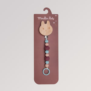 Schnullerkette Kaninchen in Pastellfarben für Babys ab 0 Monaten