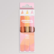 Bio-Glitzer-Schminkstifte Gold, Kupfer & Rosa von namaki