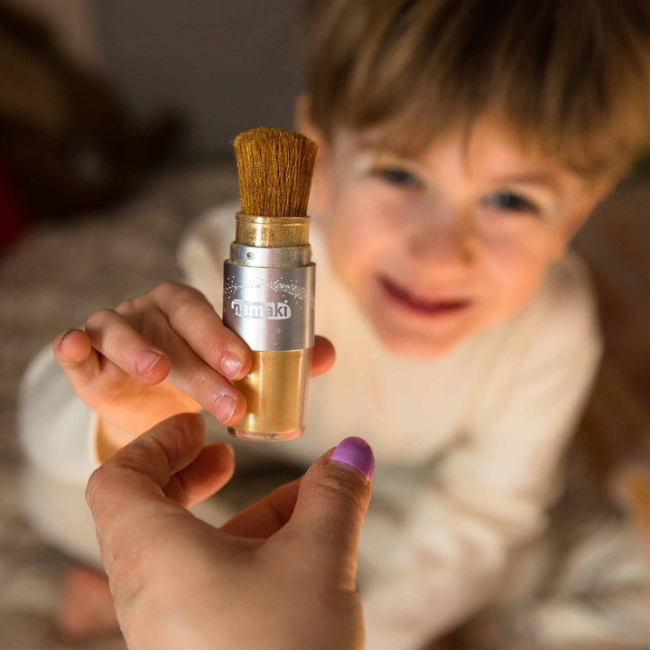 Bio-Glitzerpinsel Gold mit Glitzerpuder von namaki