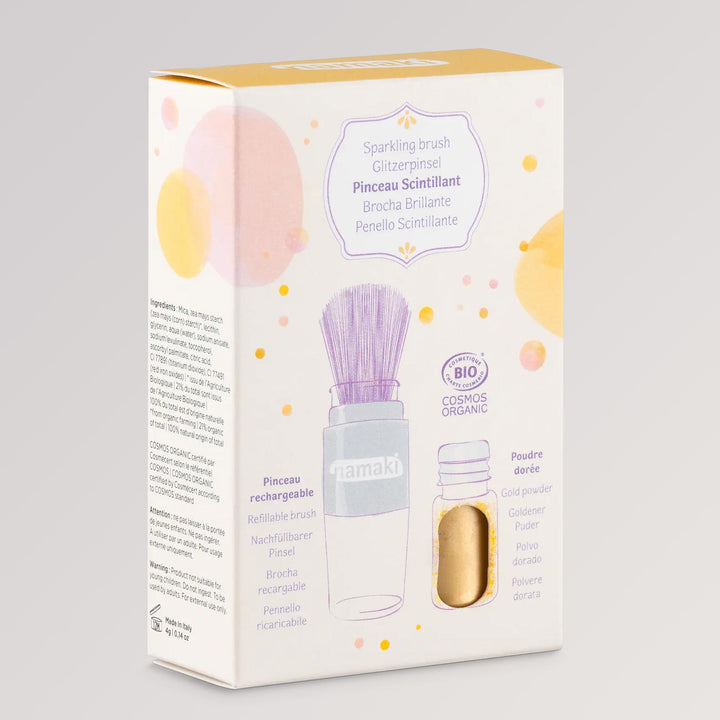Bio-Glitzerpinsel Gold mit Glitzerpuder von namaki