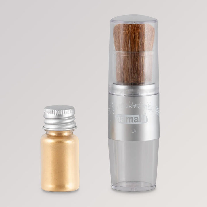 Bio-Glitzerpinsel Gold mit Glitzerpuder von namaki