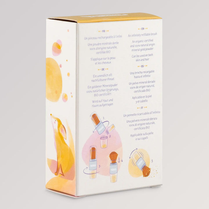 Bio-Glitzerpinsel Gold mit Glitzerpuder von namaki