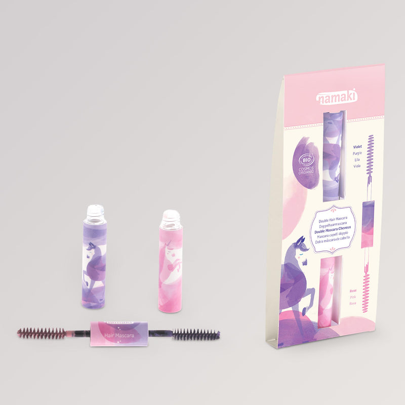 Haarmascara Doppel-Applikator Rosa & Violett von namaki