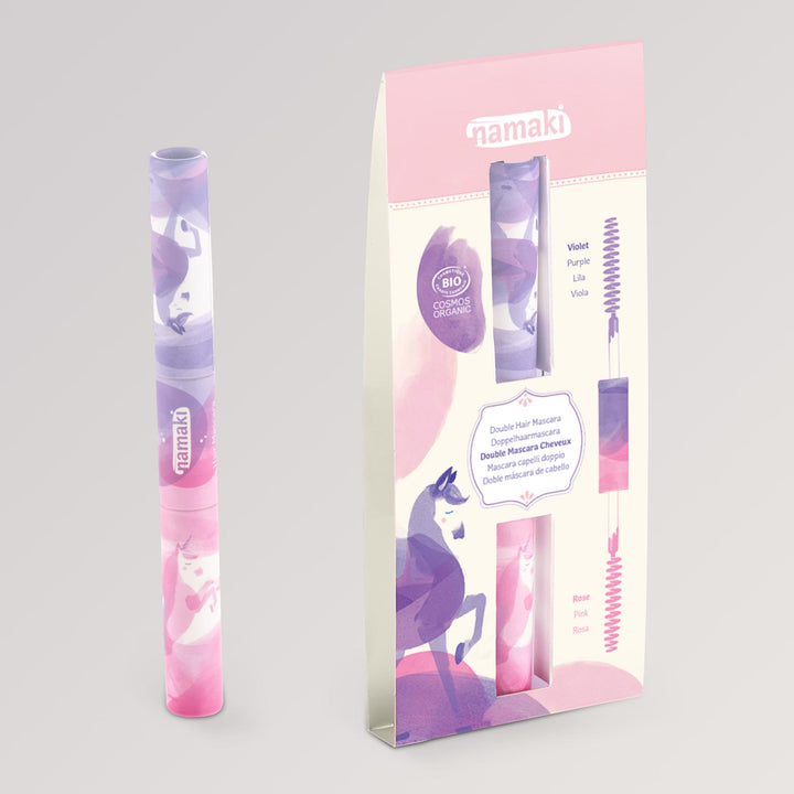Haarmascara Doppel-Applikator Rosa & Violett von namaki