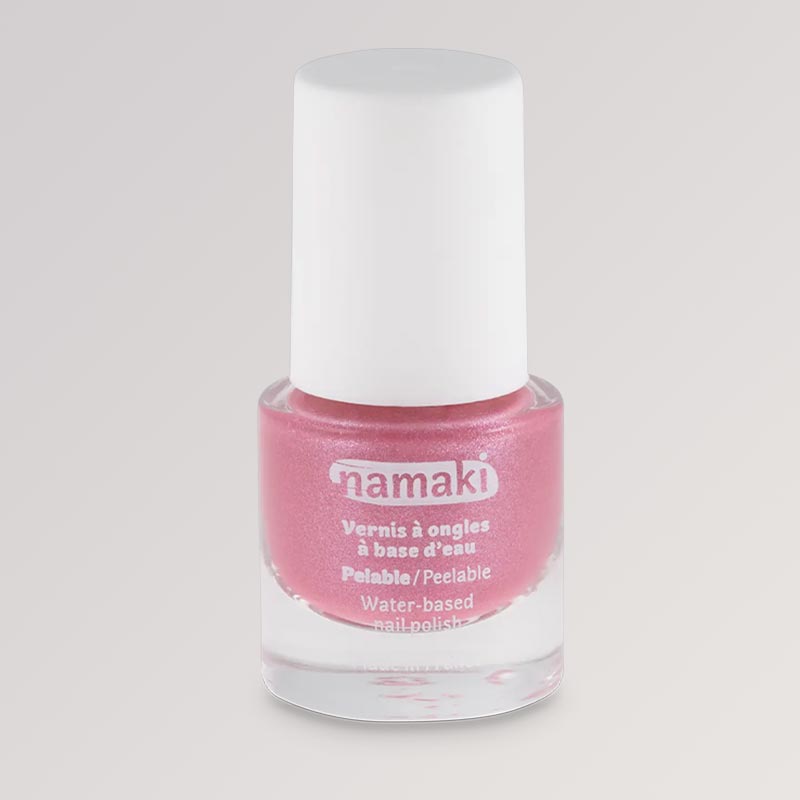 Kindernagellack in Glitzerrosa von namaki auf Wasserbasis