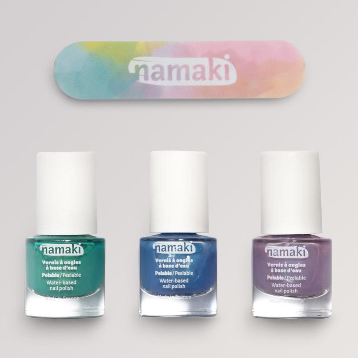 Kindernagellack-Set Polarlicht | 3 Farben von namaki