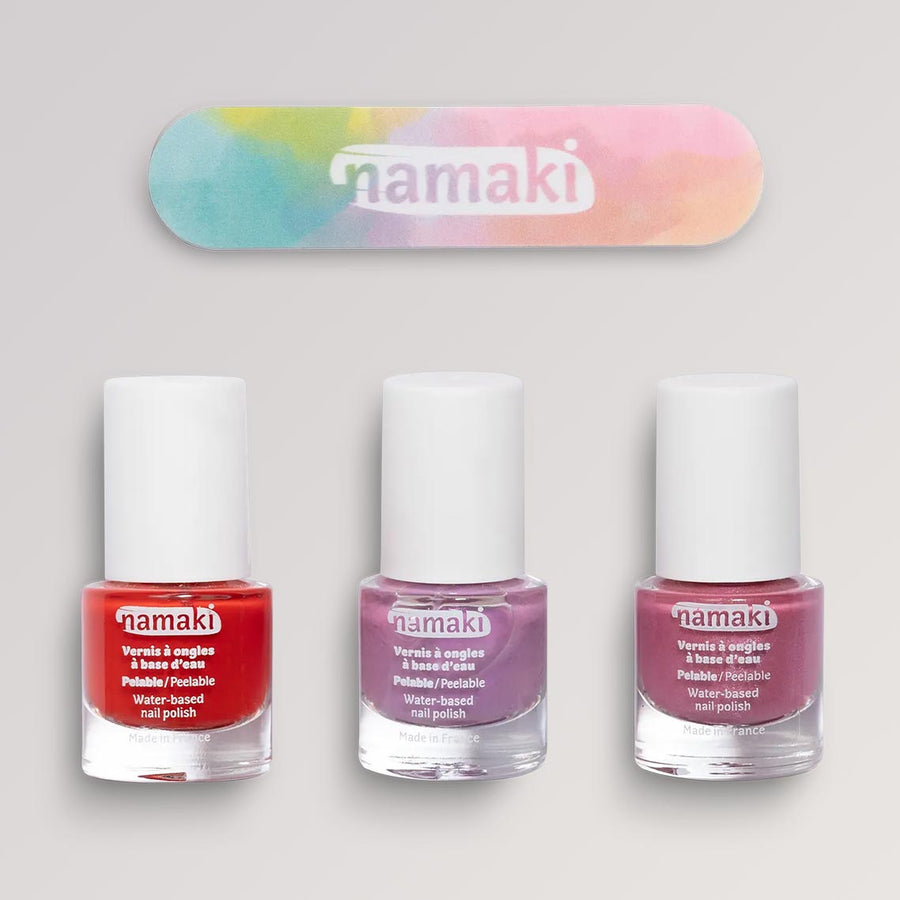Kindernagellack-Set Ewige Rose in 3 Farben von namaki