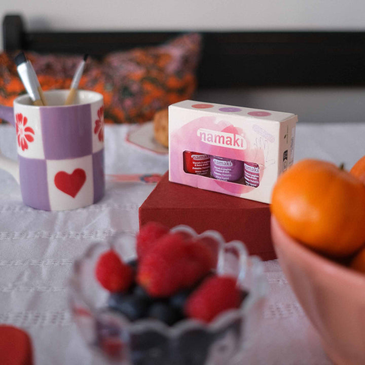 Kindernagellack-Set Ewige Rose in 3 Farben von namaki