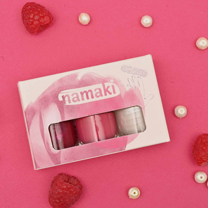 Kindernagellack-Set Fruchtsorbet in 3 Farben von namaki