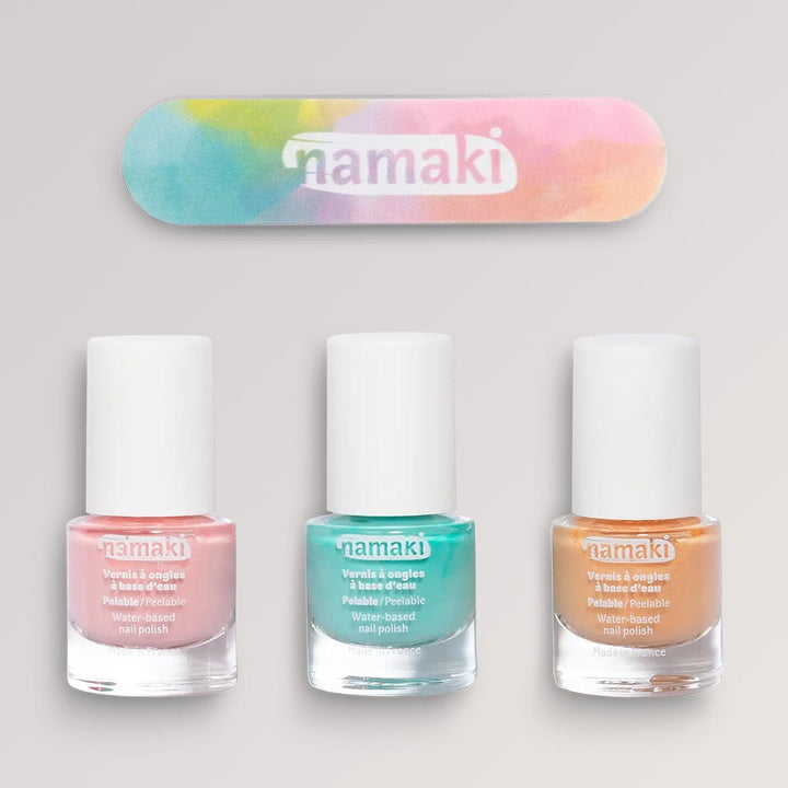 Kindernagellack-Set Sommergenuss in 3 Farben von namaki