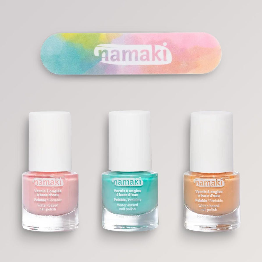 Kindernagellack-Set Sommergenuss in 3 Farben von namaki