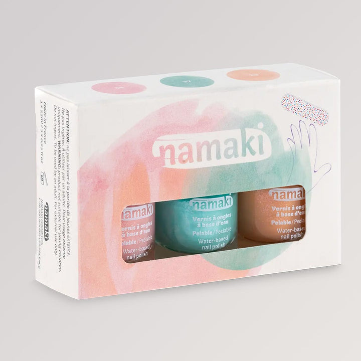 Kindernagellack-Set Sommergenuss in 3 Farben von namaki