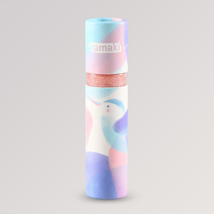 Bio-Lipgloss Glitzer Rosa mit Pfirsichduft von namaki