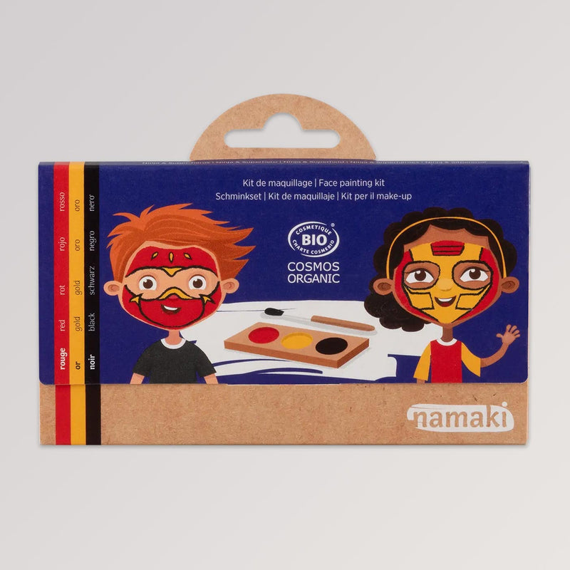 Kinderschminke-Set Ninja & Superheld mit 3 Farben - Vorderseite