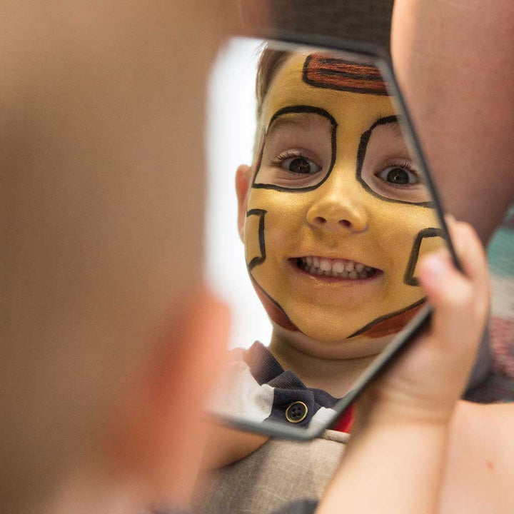 Kinderschminke-Set Ninja & Superheld mit 3 Farben - Kind geschminkt als Ninja bzw. Superheld