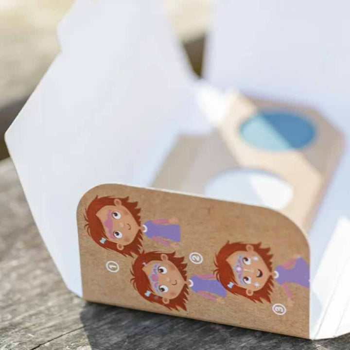 Kinderschminke-Set Prinzessin Einhorn mit 3 Farben - Farbpalette in offener Box