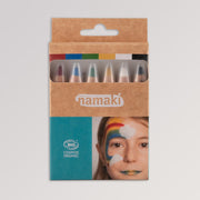 Schminkstifte Set Regenbogen in 6 Farben von Namaki - Verpackung vorne