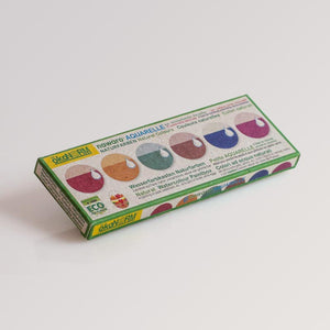 Wasserfarbkasten Naturfarben nawaro, 6 Farben - auch für Ostereier von ökoNORM