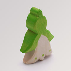 Blumenkind Märzenbecher aus Holz in natur und hellgrün von Ostheimer - Rückseite