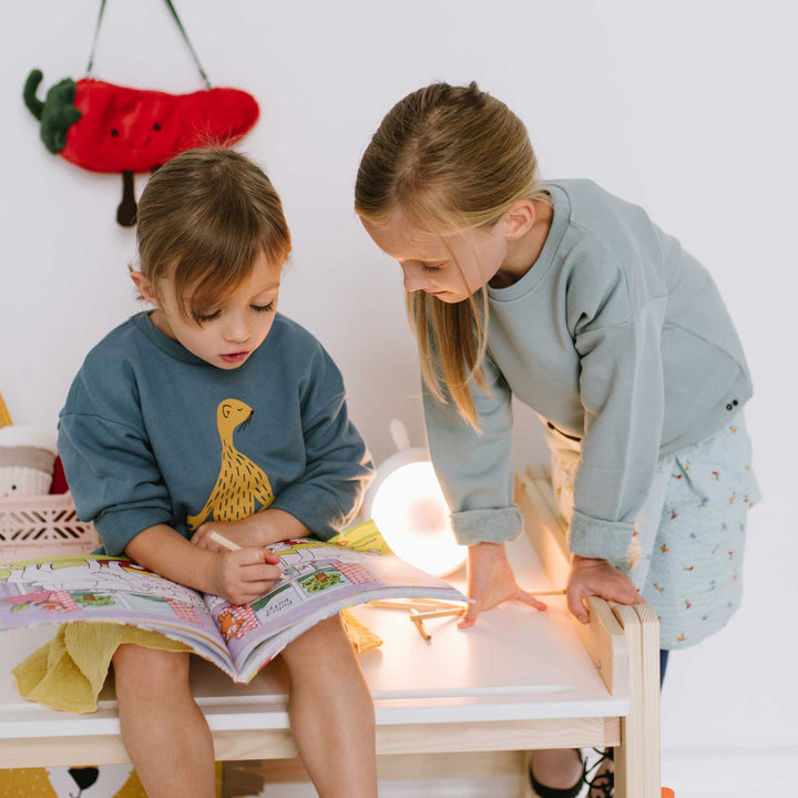 Rabbit & Friends Lichtwecker & Nachtlicht für Kinder in weiß - mit Hasenohren