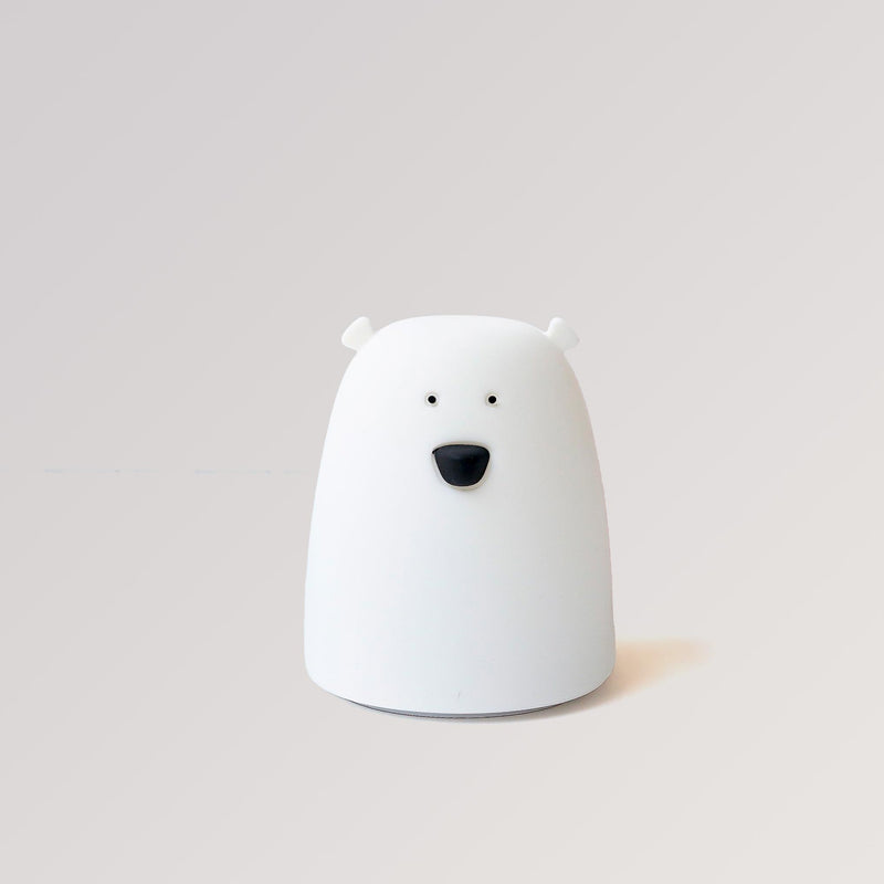 Kleines Nachtlicht Bär aus Silikon in weiß von Rabbit & Friends