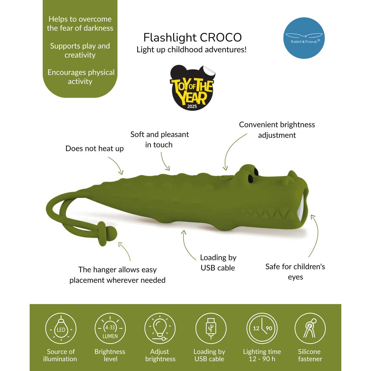 Rabbit & Friends Taschenlampe Krokodil Produktübersicht