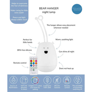 Nachtlicht Bär in weiß zum Aufhängen von Rabbit & Friends
