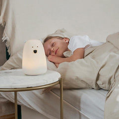 Nachtlicht Bär groß Silikon | weiß mit Akku (USB)