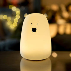 Nachtlicht Bär groß Silikon | weiß mit Akku (USB)