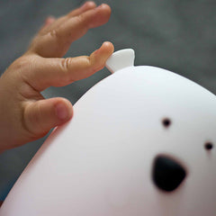 Nachtlicht Bär groß Silikon | weiß mit Akku (USB)