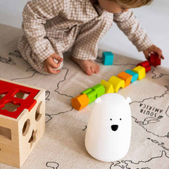 Nachtlicht Bär groß Silikon | weiß mit Akku (USB)