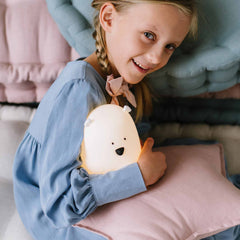 Nachtlicht Bär groß Silikon | weiß mit Akku (USB)