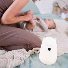 Nachtlicht Bär groß Silikon | weiß mit Akku (USB)