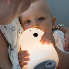 Nachtlicht Bär groß Silikon | weiß mit Akku (USB)