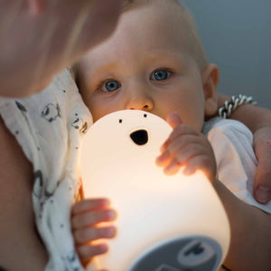 Nachtlicht Bär groß Silikon | weiß mit Akku (USB)