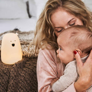 Nachtlicht Bär groß Silikon | weiß mit Akku (USB)