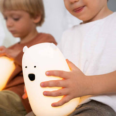 Nachtlicht Bär groß Silikon | weiß mit Akku (USB)