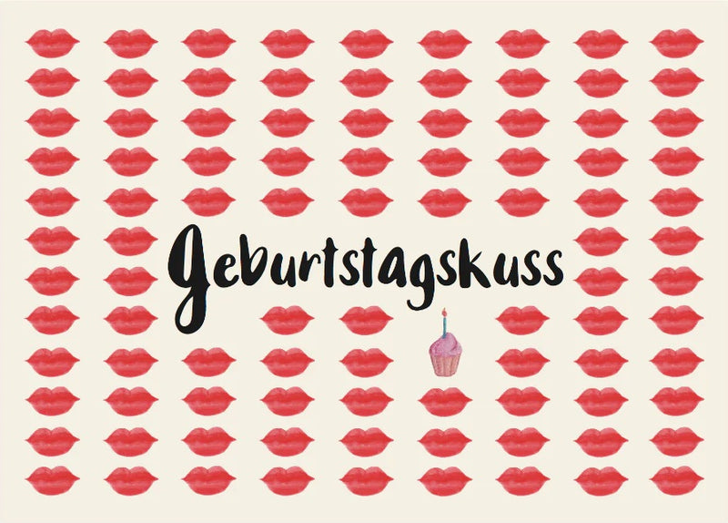Postkarte - Geburtstagskuss von Rabenmütter